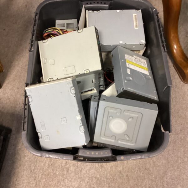 Lot of vintage PC CD drives for computer restoration.