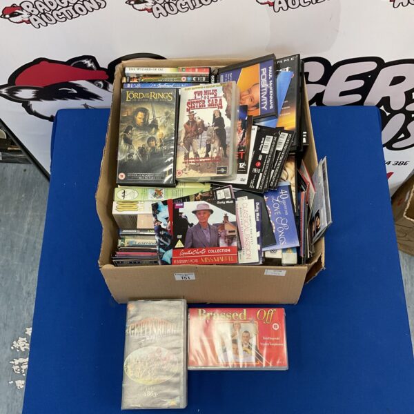 Mixed VHS and DVD lot for collectors and home entertainment.