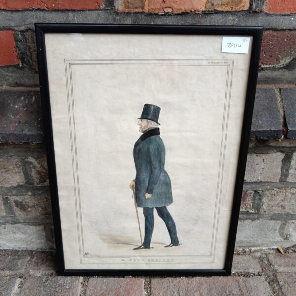 Antique 1838 lithograph of a gentleman in period attire by Ducote.