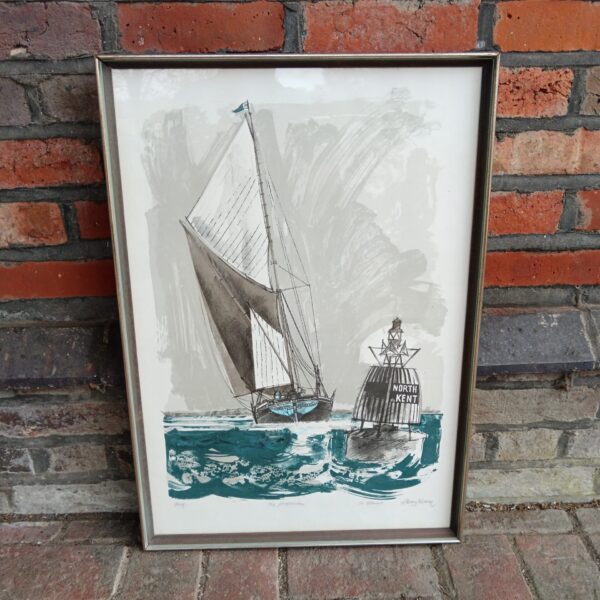 Detailed artist proof print of the sailing boat Phoenician by Albany Wiseman.
