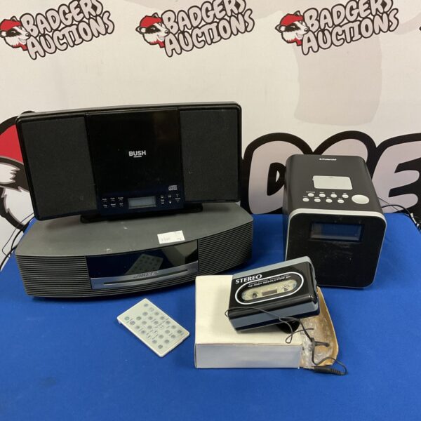 Black Bush CD player, vintage portable audio device.