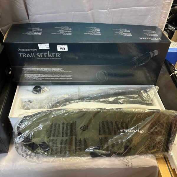 Celestron Trailseeker 100mm spotting scope in its original box.