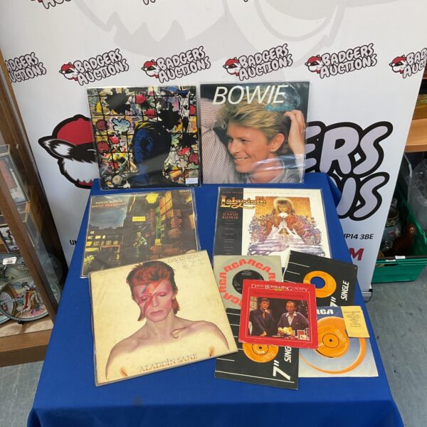 David Bowie vinyl records and singles collection for sale.