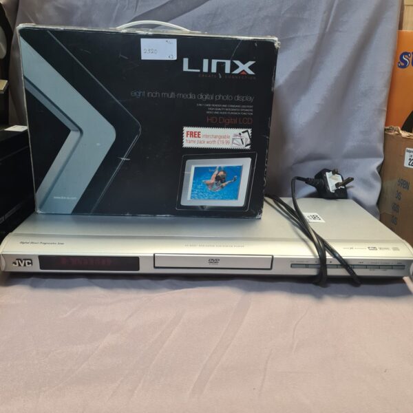 JVC DVD player with Linx eight inch digital photo display