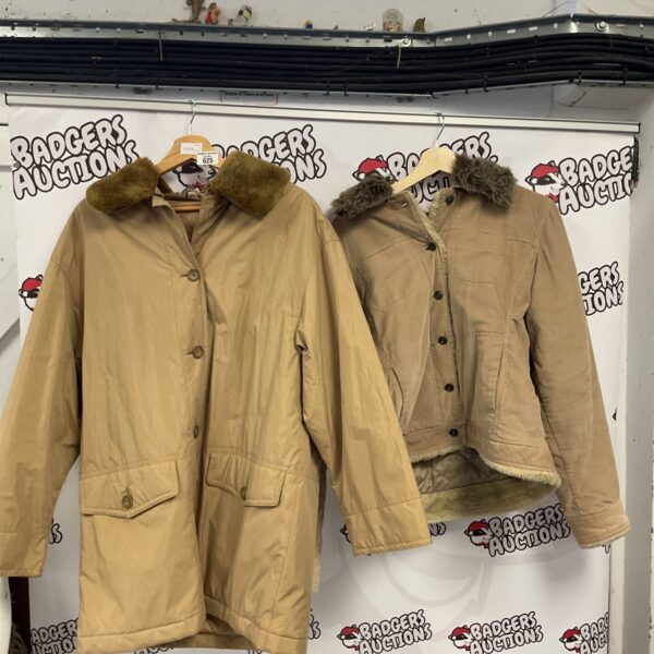 Lot of two Marks and Spencer women's coats in neutral tones.