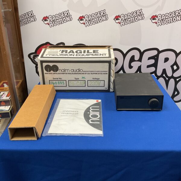 Side view of vintage Naim Hi-Cap power supply unit.