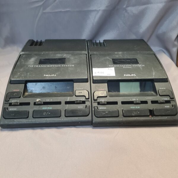 Vintage Phillips Dictation System 710 and 725 audio recorder.