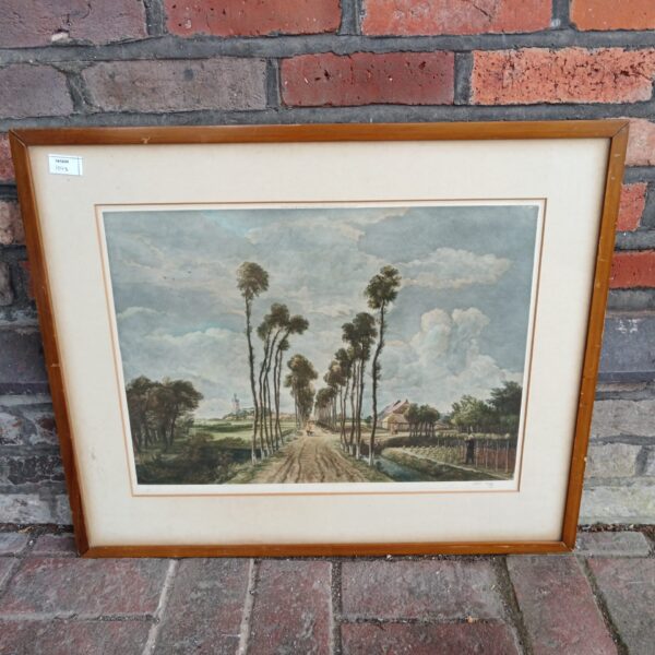 Vintage Arthur Hogg lithograph print of a rural landscape scene.
