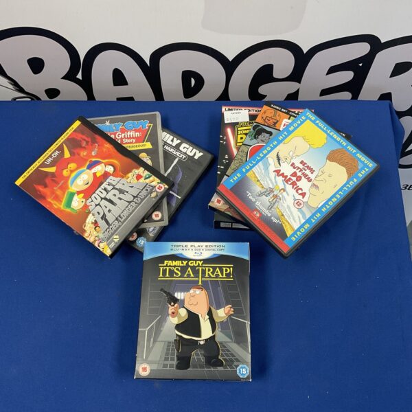 A lot of Family Guy and American Dad DVDs for collectors.