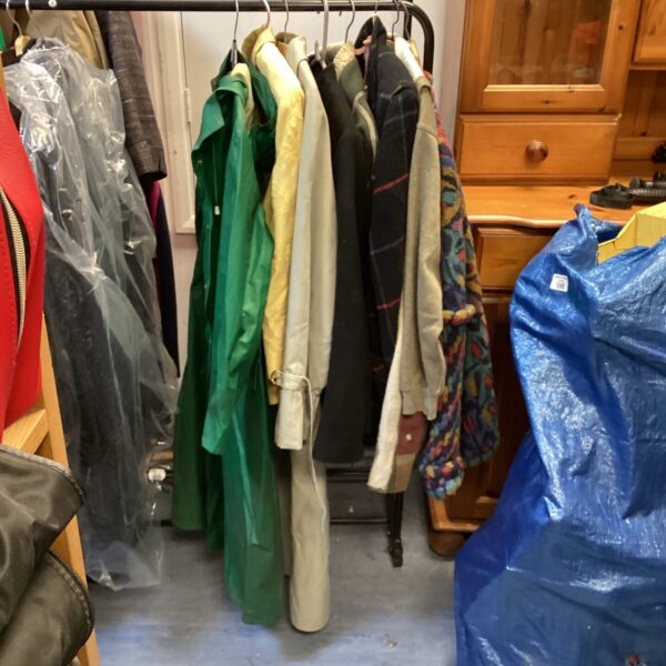 Mixed coat and jacket bundle overview with vintage outerwear.