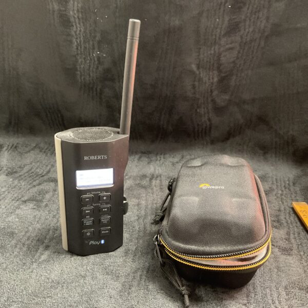 Roberts Play DAB radio with carrying case, portable digital radio.