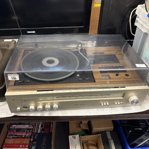 Vintage Phillips sound module stereo system with turntable.