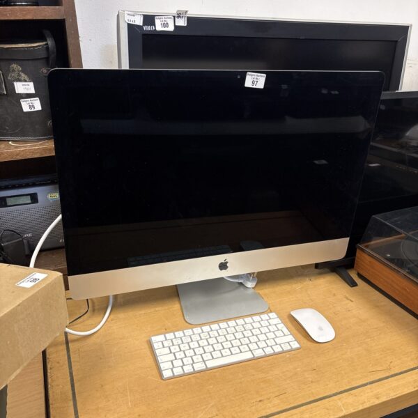 Apple iMac A1419 desktop computer with keyboard and mouse.