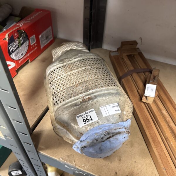 Used catalytic converter from a Vauxhall Omega or Senator vehicle.