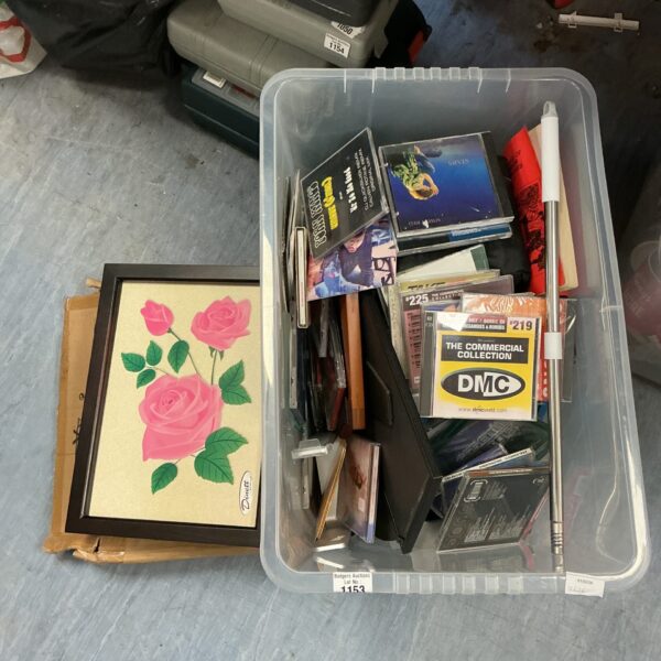 Large CD collection with padded tray for storage.