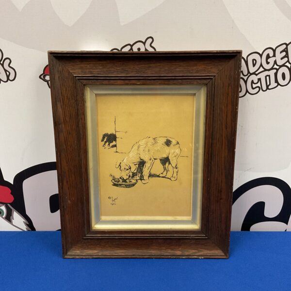 Original 1902 Cecil Aldin lithograph of a terrier dog.