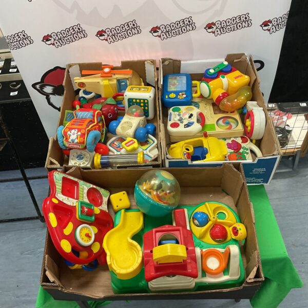 Vintage childrens toy lot including Tomy and Playskool items.