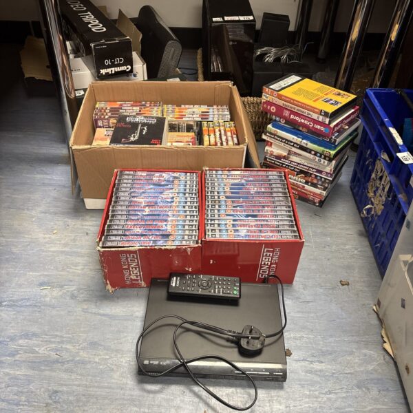 DVD bundle with Sony player, Clint Eastwood and Hong Kong Legends DVDs.