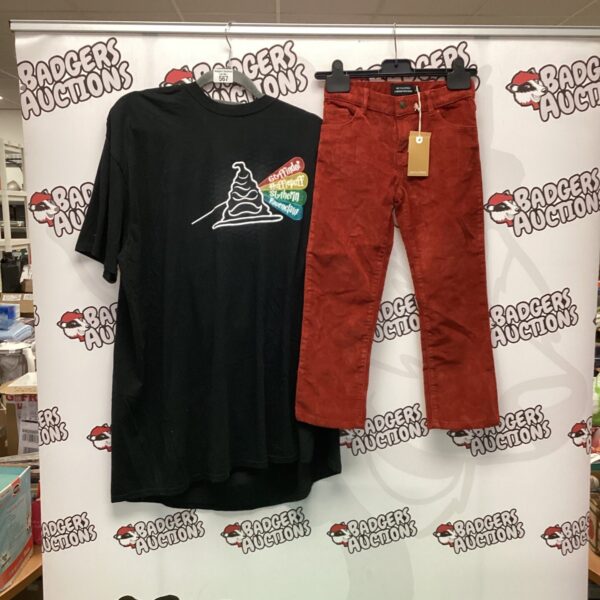 Harry Potter kids clothing lot with trousers and T-shirt.