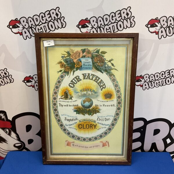Antique illustrated Lord's Prayer lithograph print by Harris & Son.