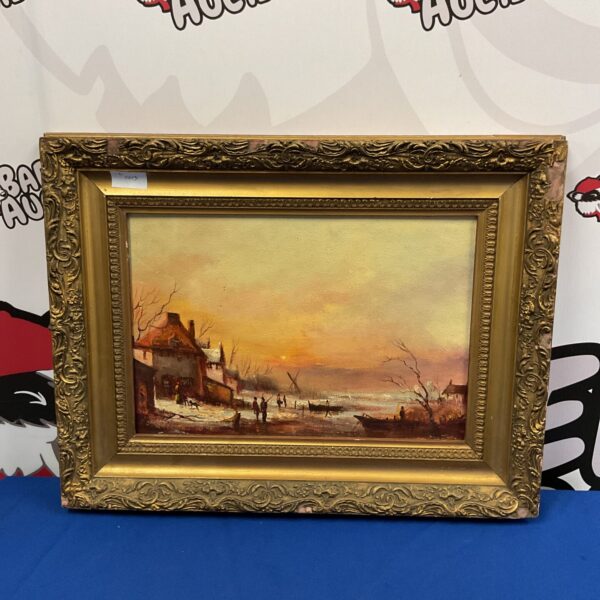 Signed Jay Smith coastal oil painting with figures and boats.