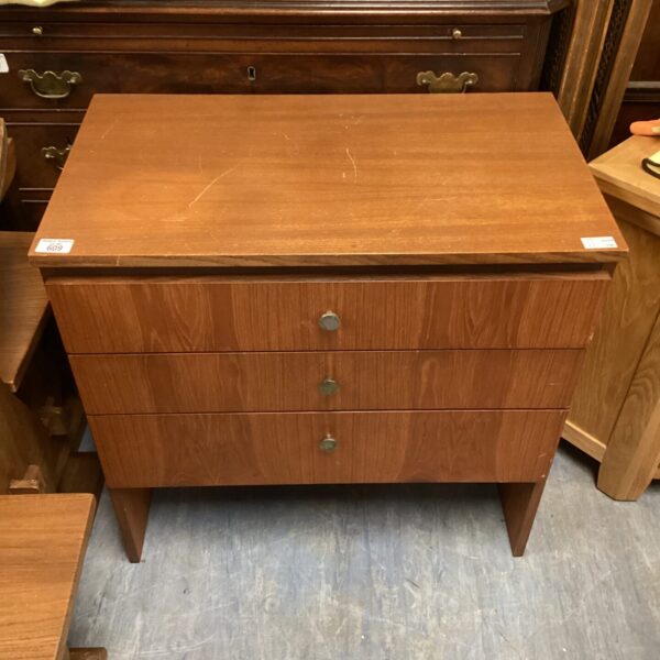 Vintage Meredew chest of drawers with three drawers.