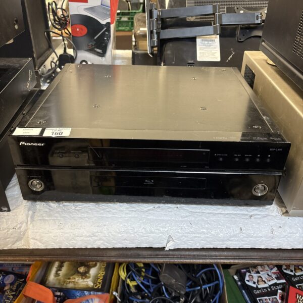 Black Pioneer BDP-LX91 Blu-Ray player for home theater use.