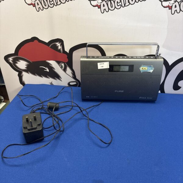 Compact Pure Élan RV40 DAB digital radio on a surface.