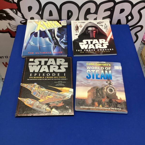 Star Wars and X-Men book lot with reference guides.