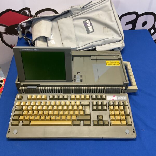 Vintage Amstrad PPC640 portable computer with LCD screen.