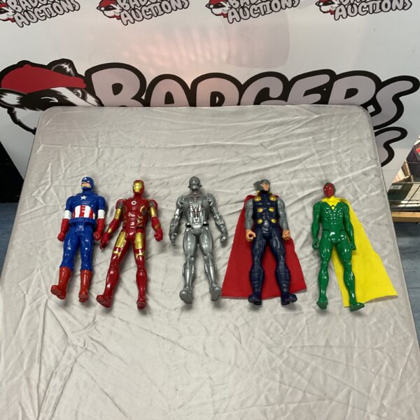 Avengers figures lot including Iron Man and Captain America.