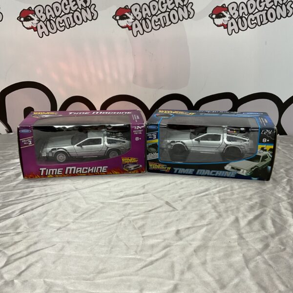 Welly 1:24 scale Back to the Future Time Machine in box.