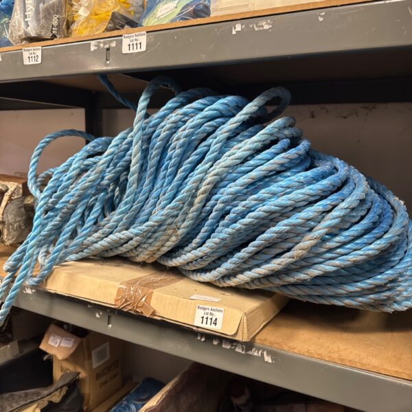 Large blue nylon rope with metal cutting blades.