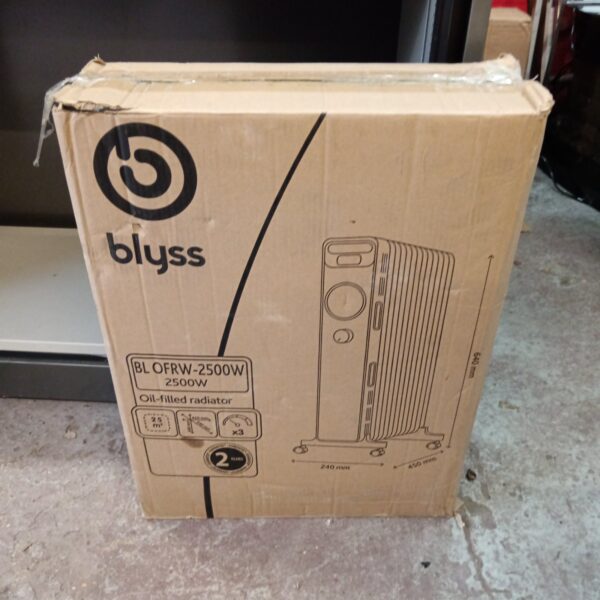 Blyss 2500w oil filled radiator for home heating.