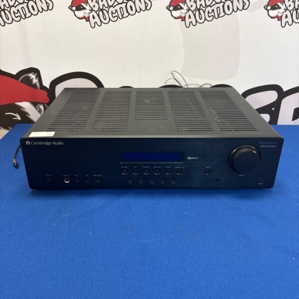 Black Cambridge Audio Topaz SR10 stereo receiver, vintage hi-fi equipment.