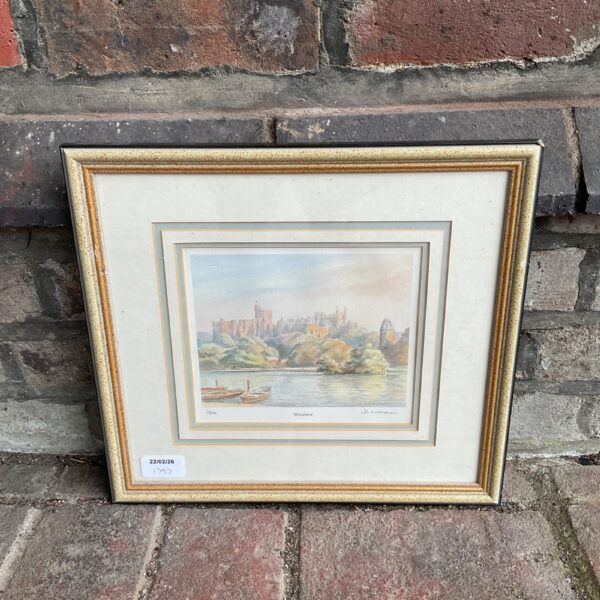 Limited edition D Mitchell print of Windsor Castle artwork.
