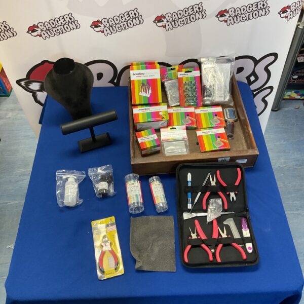 Variety of jewellery making tools and supplies in a mixed lot.