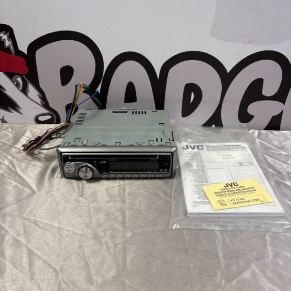 Vintage JVC KD-D343 CD receiver car stereo in used condition.