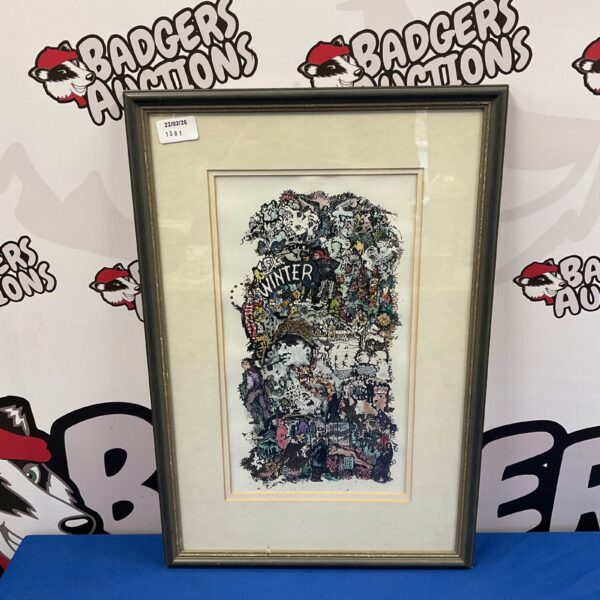 Signed Leo Gibbons Smith winter illustration oil painting on board.