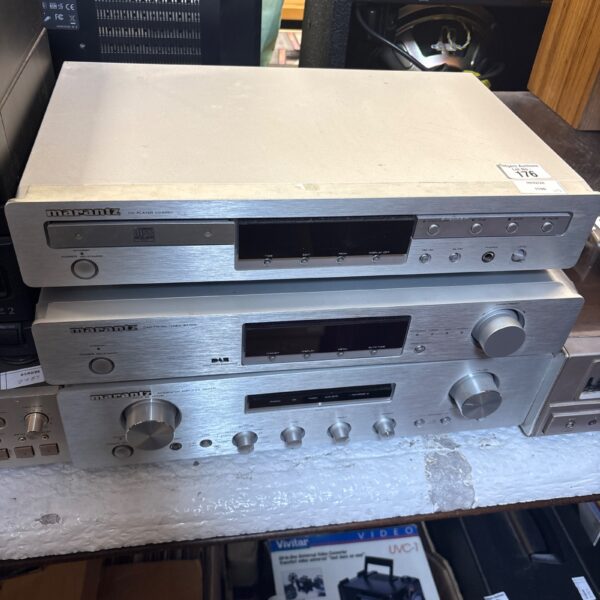 Vintage Marantz CD player, tuner, and amplifier system.