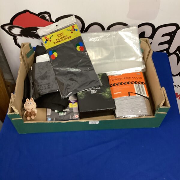 Mixed lot of collectibles including Breaking Bad DVD and Labubu figurine.