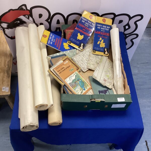 Vintage Ordnance Survey maps from Shropshire, Lancaster, and Derbyshire.