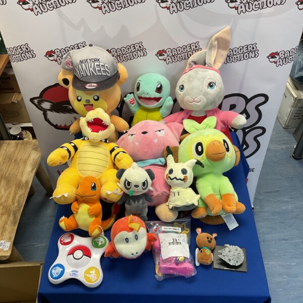 Colourful Pokemon plush lot with Squirtle, Charmander and Bowser.