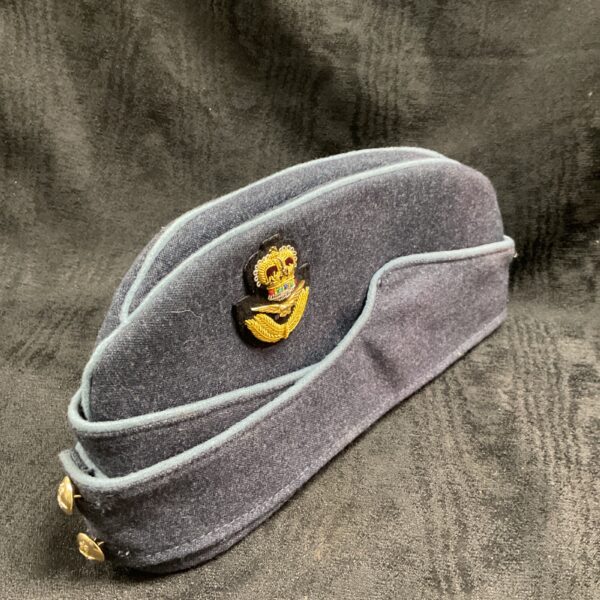 Vintage RAF Group Captain forage cap with Queens Crown badge.