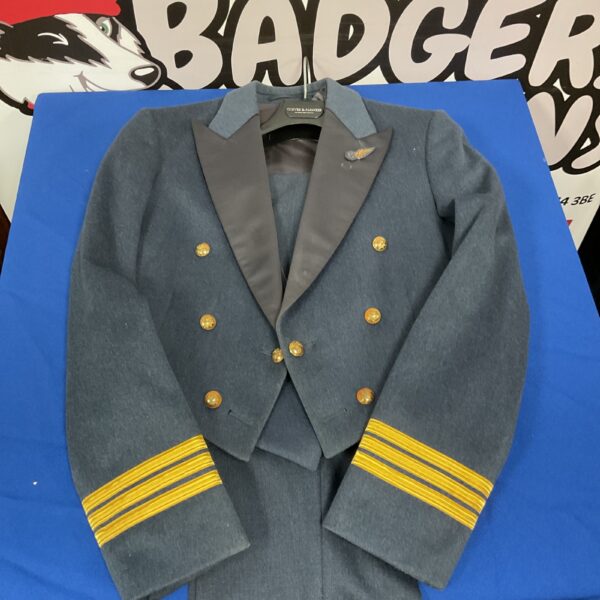 Royal Air Force Wing Commander mess dress uniform with gold detailing.