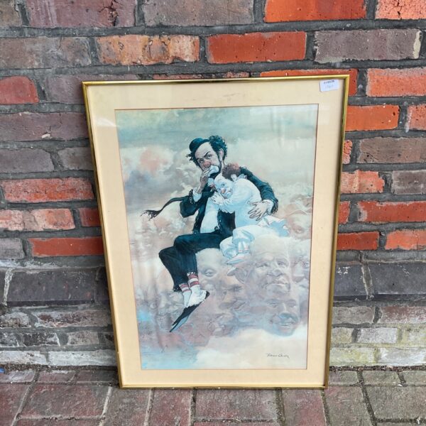 Vintage Robert Owen clown print titled "Friendship" for collectors.