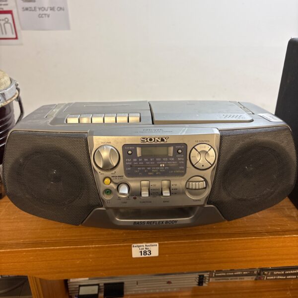 Vintage Sony CFD-V27L CD radio cassette player in detail.