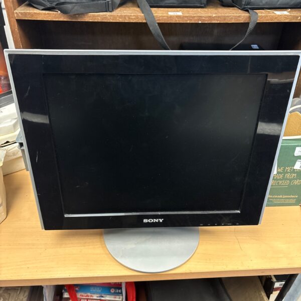 Vintage Sony SDM-HS73 computer display screen for retro computing.