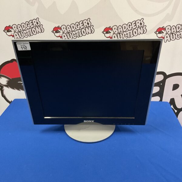 Black Sony SDM-HS73 17 inch computer monitor on a stand.