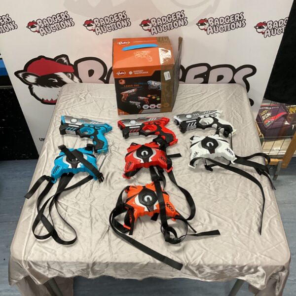 Vatos Laser Tag kit with guns and vests for interactive gaming.